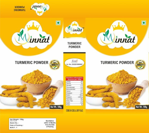 Minnat Natural Haldi Powder, For Spices, Packaging Type : Plastic Box