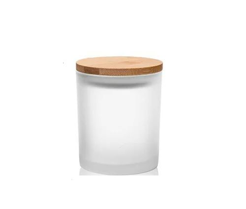 250ml Frosted Glass Candle Jar With Lid