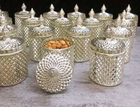 Dry Fruit Storage Crystal Glass Jar, Feature : Attractive Look