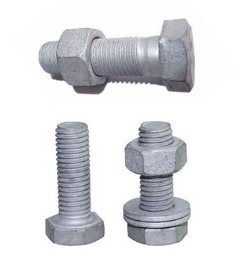 Grey Hexgonal Polished Metal Hex Bolt & Nuts, For Industrial, Size : Standard