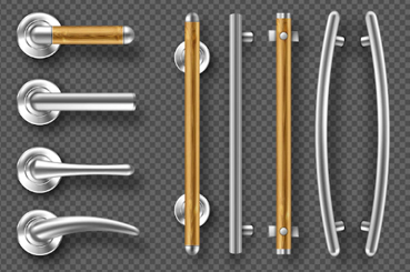 Polished door handles, Color : Silver, Light Brown