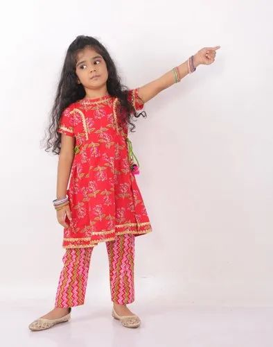 Printed Cotton Girls Kurti, Packaging Type : Plastic Bag