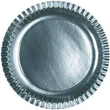 10*12 Silver Paper Plate For Event, Party