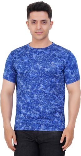 Mens Jungle Print Round Neck T-Shirts, Technics : Machine Made