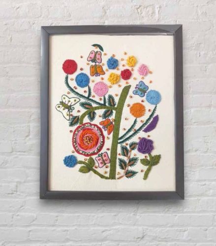 Bouquet Of Wildflowers Framed Wall Hanging For Decoration, Gifting, Home, Office