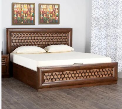 Kamal Art Polished Wood Antique Bed For Home, Hotel