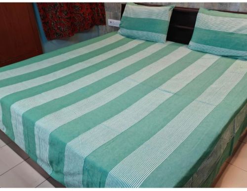 Striped Cotton Casten Double Bed Sheets For Home, Hotel