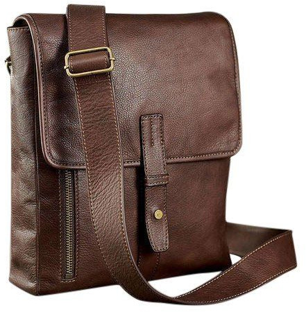 Plain Mens Leather Shoulder Bag For Travel, Office