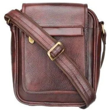 Plain Mens Leather Sling Bag For Travelling