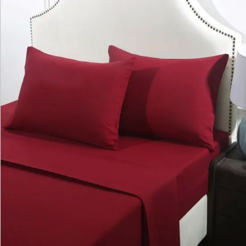 Plain Polyester Bed Sheet For Home, Hotel