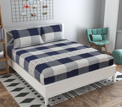 Polyester King Size Bed Sheet For Home, Hotel