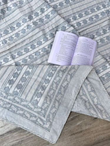 Cotton Printed Jaipuri Dohar, Color : Grey White