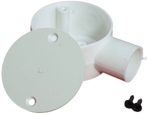 Ecolet PVC 1 Way Circular Junction Box, Color : White
