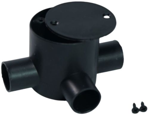 Ecolet 3 Way Plastic Deep Junction Box, Color : Black