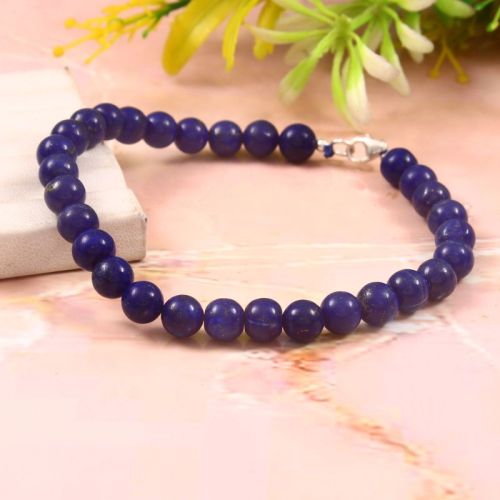 Private label Clean polish finish Lapis Lazuli Bead Bracelet