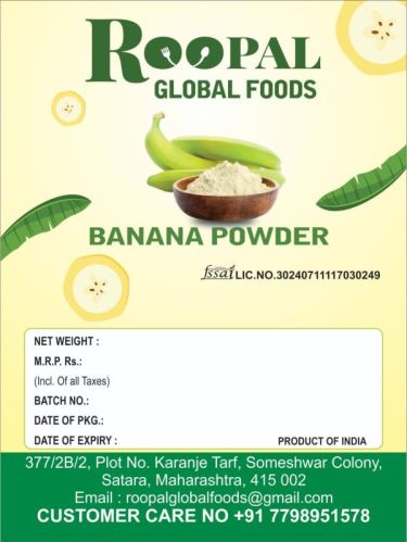 Natural Banana Powder, Packaging Type : Pouch