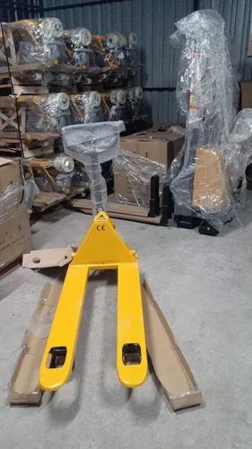 Metal Hand Operated Pallet Truck, Color : Yellow for Industrial