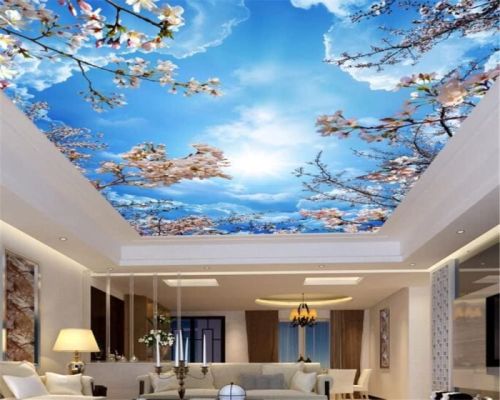 Printed Plastic Ceiling Wallpaper For Decoration