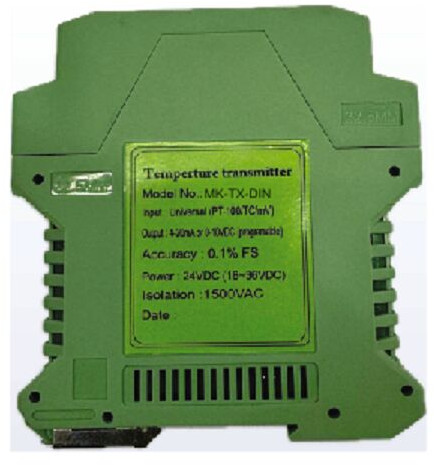 Myko ABS Plastic Din Rail Temperature Transmitter, Color : Green