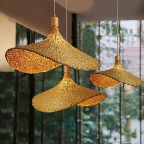 Designer Bulb Bamboo Hanging Lamp Shade For Decoration