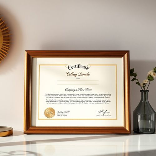 A4 Maze Brown Framed Certificates, Pack Size : 99