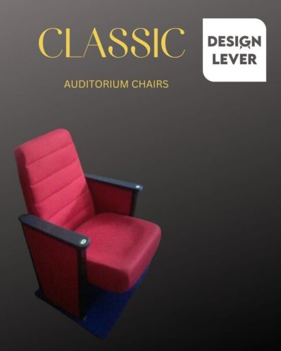 Design Lever Plain Metal Classic Auditorium Chair, Color : Red Black