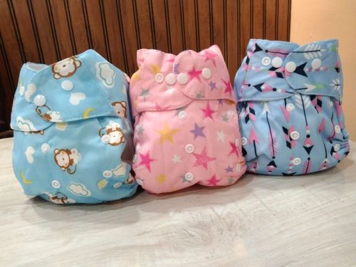 Plain Microfiber Reusable Baby Cloth Diaper, Color : Multicolor