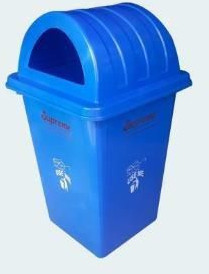 80L Plastic Dome Lid Waste Bin For Outdoor Trash