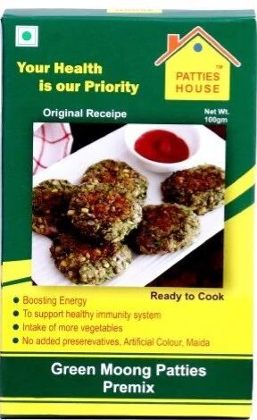 Green Moong Patties Premix, Packaging Type : Paper Box