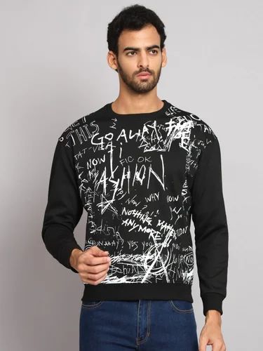 Mens Printed Sweatshirt, Sleeve Style : Full Sleeves