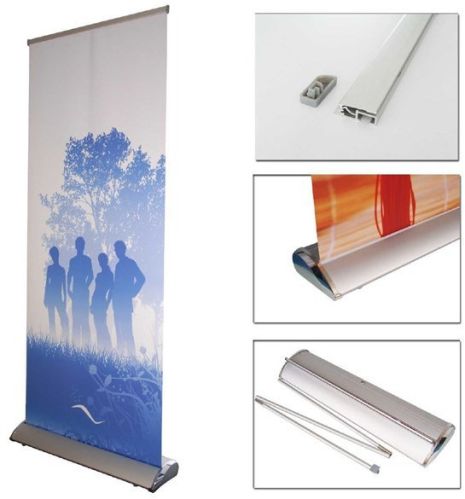 Polished Aluminium Luxury Roll Up Standee For Advertising