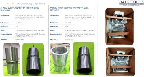 4 Inch 15mm SV But Joint Pipe To Pipe RT Flawed Specimens.