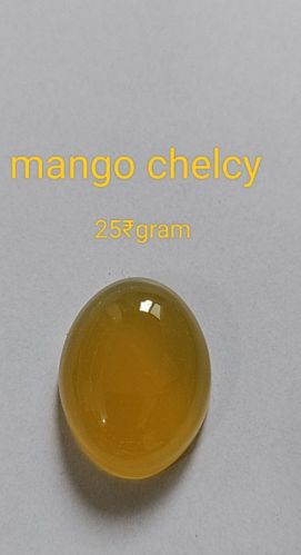 Polished Mango Chalcedony Stone For Jewellery Making