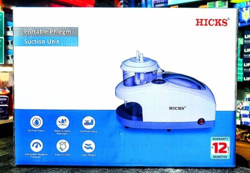 Hicks Electric Plasitc Portable Phlegm Suction Machine, Color : White