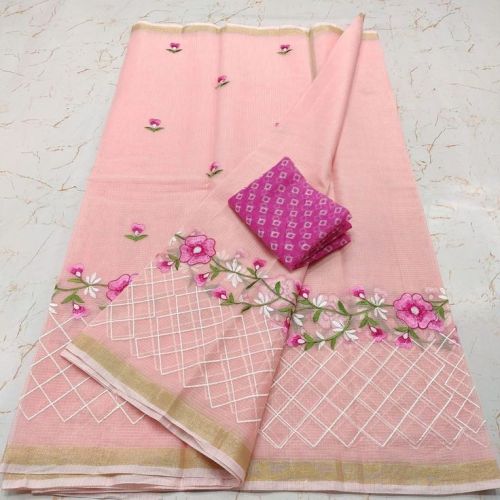 Printed Unstitched Cotton Ladies Kota Doria Saree, Technics : Machine Made