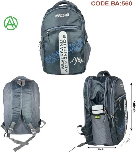 Printed Dark Grey Backpack Bag For College, School