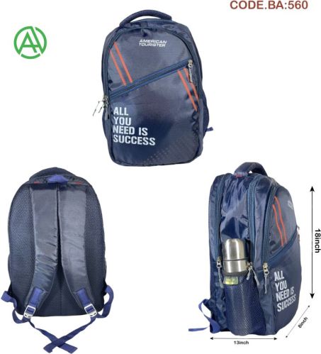 Printed Navy Blue Backpack Bag For College, School