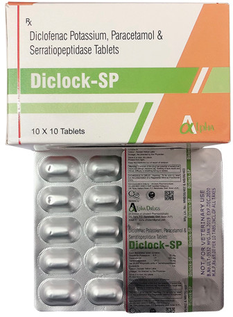 Diclofenac Potassium, Paracetamol & Serratiopeptidase Tablets, Grade Standard : Medicine Grade