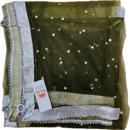 Net Dupatta, Color : Green