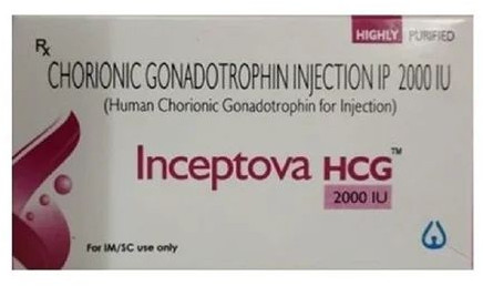 Inceptova HCG 2000IU Injection, Packaging Type : Box