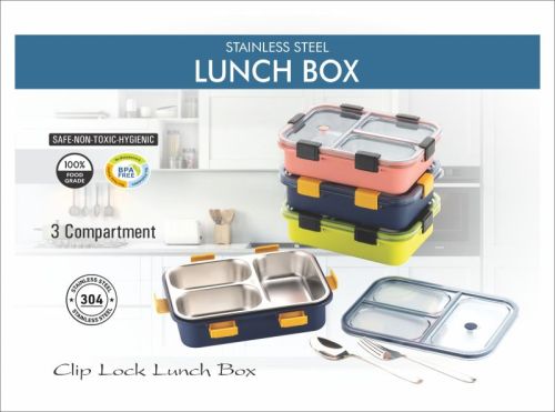 SS Lunch Box, Color : Silver
