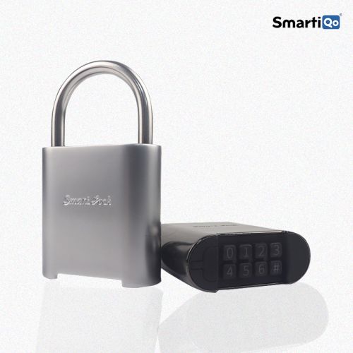 Plain Metal SmartiQo Passcode Padlock, Color : Grey for Outdoor