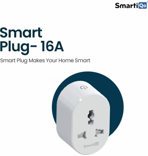 Plastic SmartiQo Smart Plug 16 A, Color : White