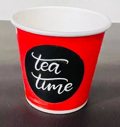 Disposable Paper Cups, Color : Red Black 120 Ml
