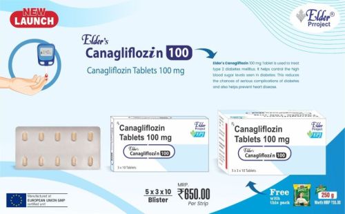 Canagliflozin 100mg Tablets, Certification : Who