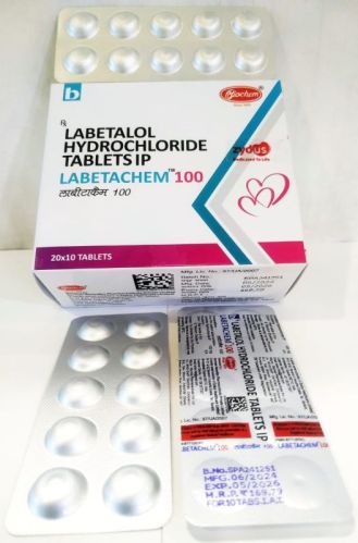 Labetalol Hydrochloride 100mg Tablet, Packaging Type : 20x10