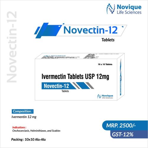 Ivermentin 12 Mg Tablets, Packaging Size : 10*10