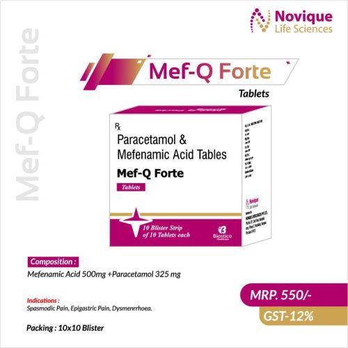 Mefenamic Acid 500mg +Paracetamol 325 Mg Tablets