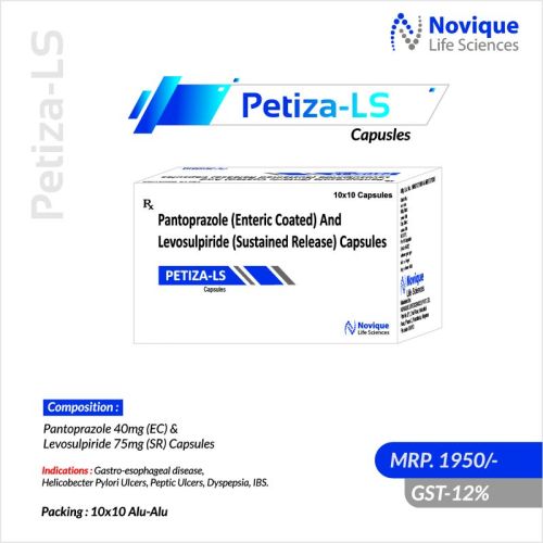 Pantoprazole 40 Mg Levosulpiride75 Mg Capsules, Packaging Size : 10*10 Alu Alu