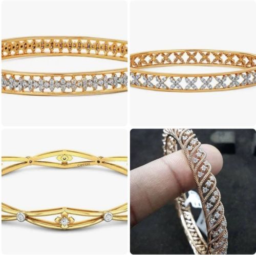 Polished Ladies Diamond Bangles, Shape : Round